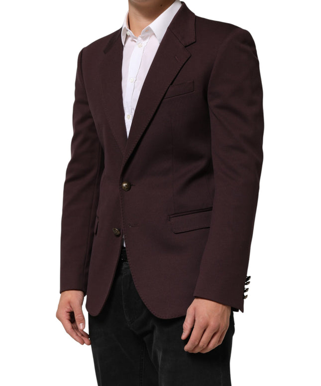 Dolce & Gabbana Maroon Cotton 2 Buttons Suit Jacket Blazer