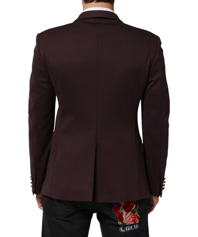 Dolce & Gabbana Maroon Cotton 2 Buttons Suit Jacket Blazer