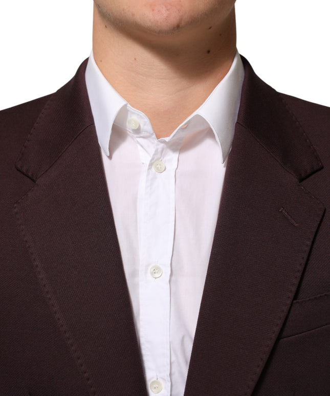 Dolce & Gabbana Maroon Cotton 2 Buttons Suit Jacket Blazer