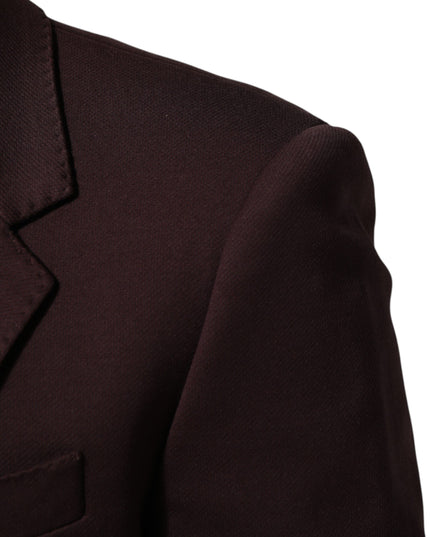 Dolce & Gabbana Maroon Cotton 2 Buttons Suit Jacket Blazer