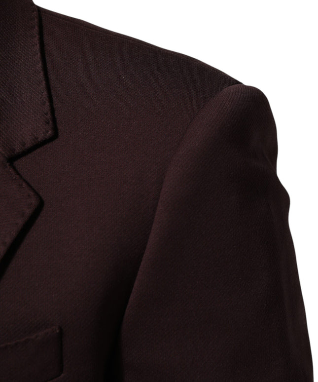 Dolce & Gabbana Maroon Cotton 2 Buttons Suit Jacket Blazer