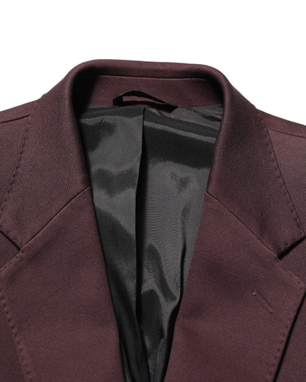 Dolce & Gabbana Maroon Cotton 2 Buttons Suit Jacket Blazer