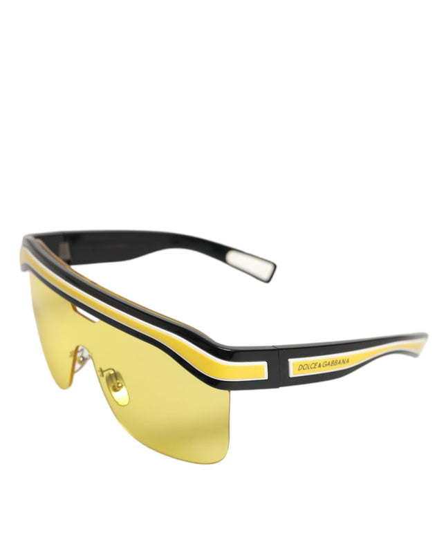 Dolce & Gabbana DG6162 Shield Black Yellow White Polyamide Sunglasses