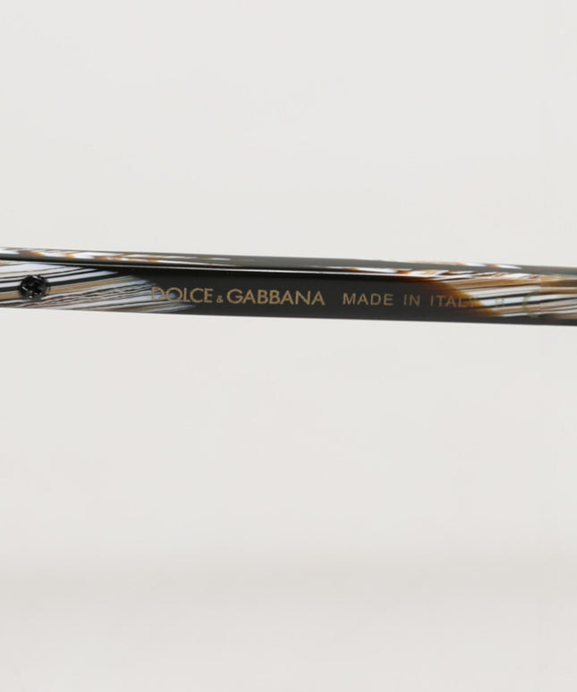 Dolce & Gabbana Modified Aviator Striped Brown Acetate Gradient Sunglasses