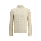 Aragona Cashmere White Cashmere Turtleneck
