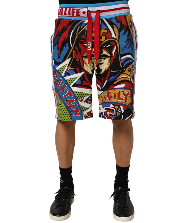 Dolce & Gabbana Multicolor Captain Sicily Men Bermuda Shorts