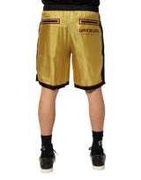 Dolce & Gabbana Yellow Floral Print Silk Men Bermuda Shorts