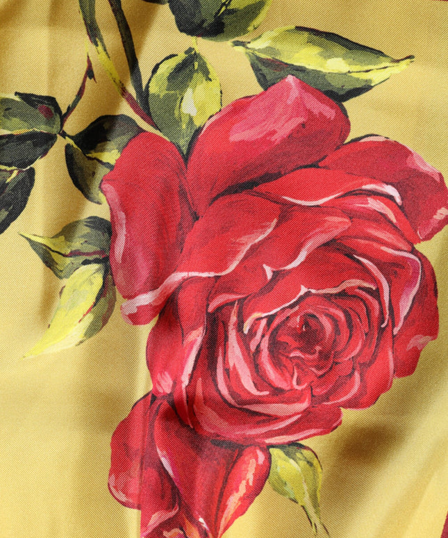 Dolce & Gabbana Yellow Floral Print Silk Men Bermuda Shorts