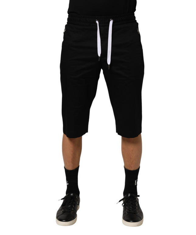 Dolce & Gabbana Black Cotton Stretch Men Bermuda Shorts