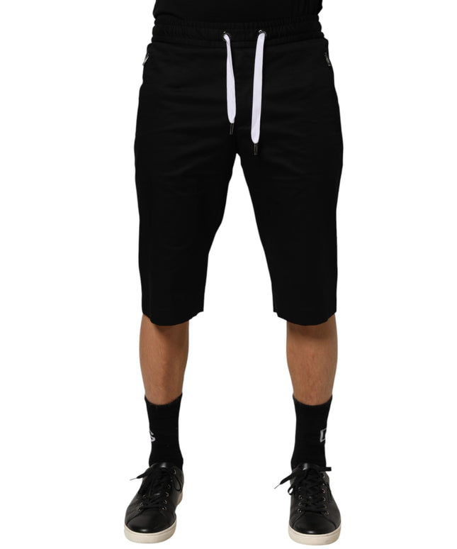 Dolce & Gabbana Black Cotton Stretch Men Bermuda Shorts