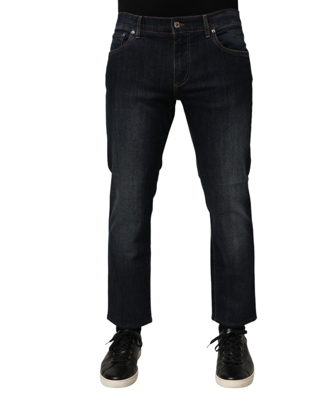 Dolce & Gabbana Dark Blue Cotton Skinny Men Denim Jeans