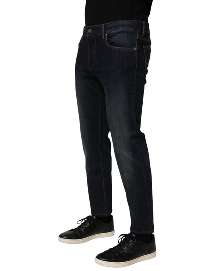 Dolce & Gabbana Dark Blue Cotton Skinny Men Denim Jeans
