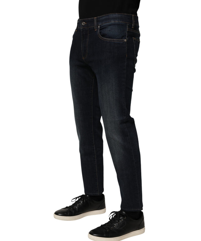Dolce & Gabbana Dark Blue Cotton Skinny Men Denim Jeans