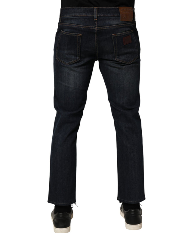 Dolce & Gabbana Dark Blue Cotton Skinny Men Denim Jeans