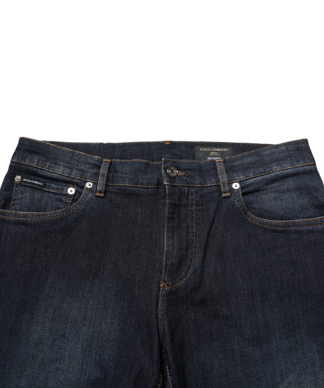 Dolce & Gabbana Dark Blue Cotton Skinny Men Denim Jeans