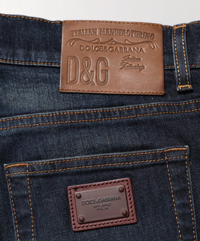 Dolce & Gabbana Dark Blue Cotton Skinny Men Denim Jeans