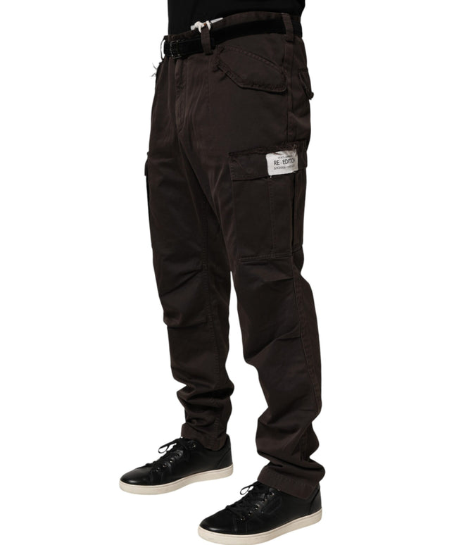 Dolce & Gabbana Brown Re- Edition Cotton Men Cargo Pants