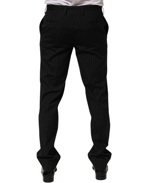 Dolce & Gabbana Black Striped Dress Formal Men Trouser Pants