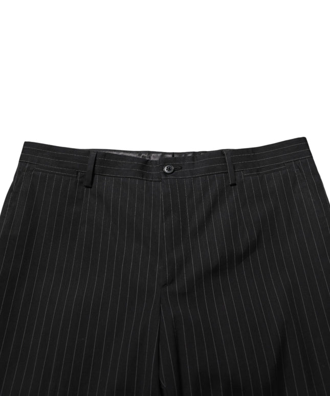 Dolce & Gabbana Black Striped Dress Formal Men Trouser Pants