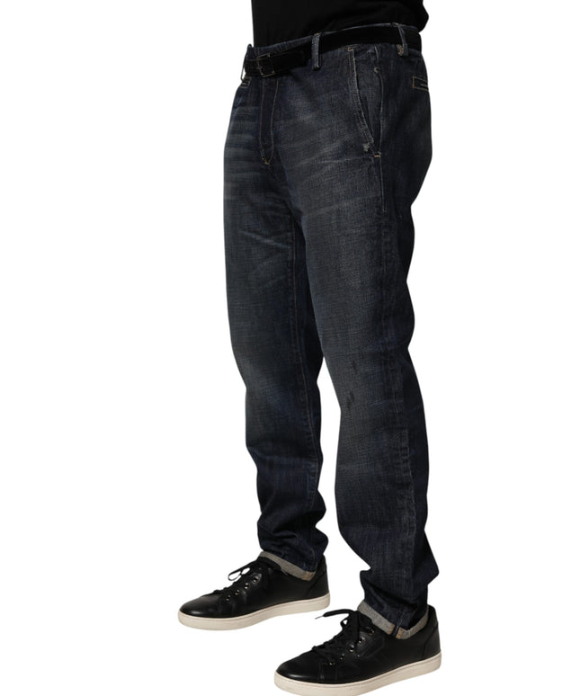 Brian Dales Dark Blue Washed Skinny Men Denim Trouser Jeans