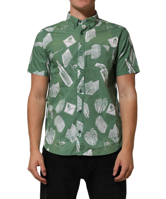 Carhartt Wip Green Printed Cotton Collared Short Sleeves Polo Shirt