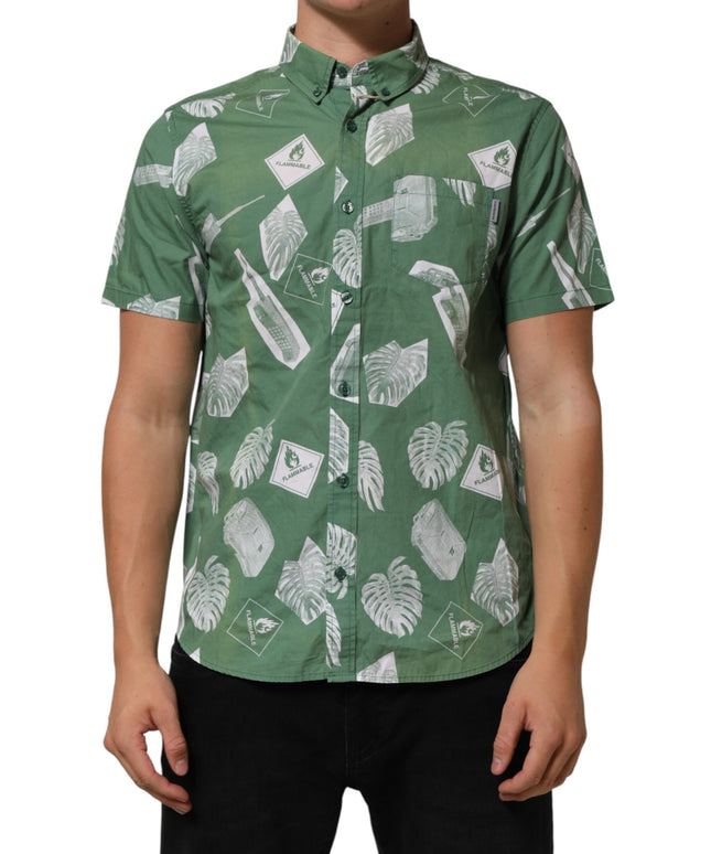 Carhartt Wip Green Printed Cotton Collared Short Sleeves Polo Shirt