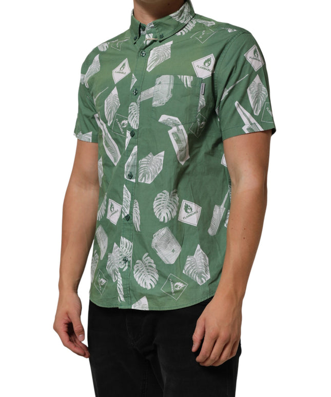Carhartt Wip Green Printed Cotton Collared Short Sleeves Polo Shirt