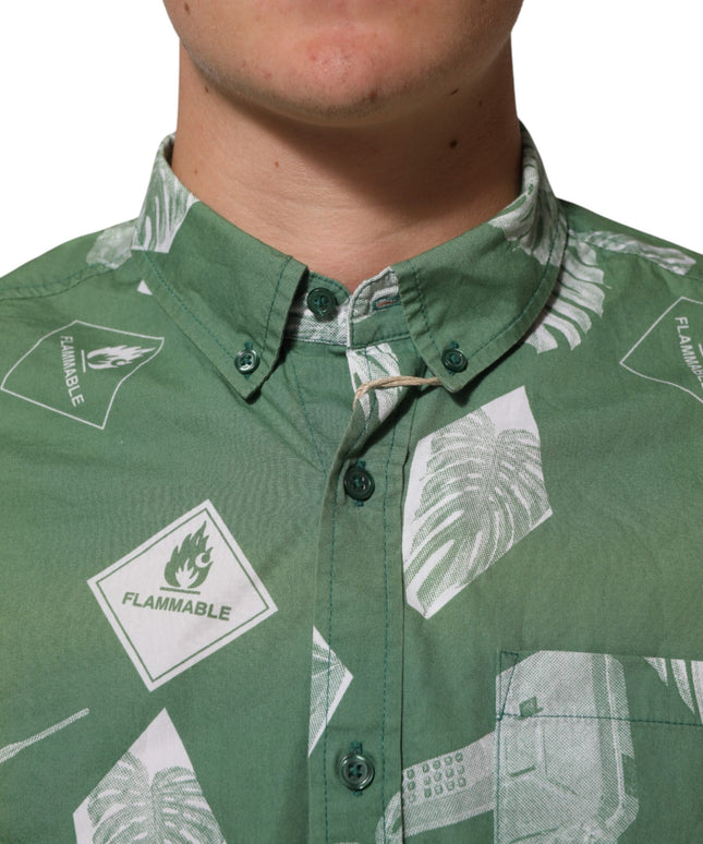 Carhartt Wip Green Printed Cotton Collared Short Sleeves Polo Shirt