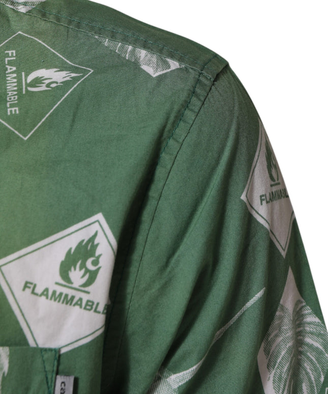 Carhartt Wip Green Printed Cotton Collared Short Sleeves Polo Shirt
