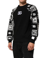 Dolce & Gabbana Black D&G Monogram Cotton Sweatshirt Sweater