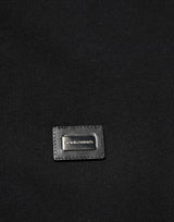 Dolce & Gabbana Sweater Black Cotton Hooded Men Sweatshirt Sweater