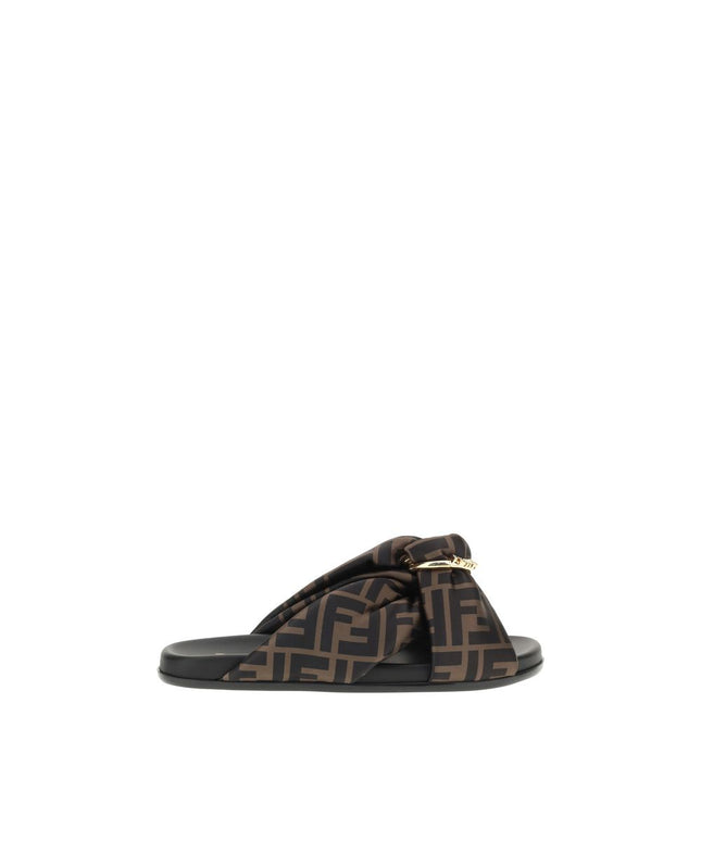 Fendi Satin Slide Sandals