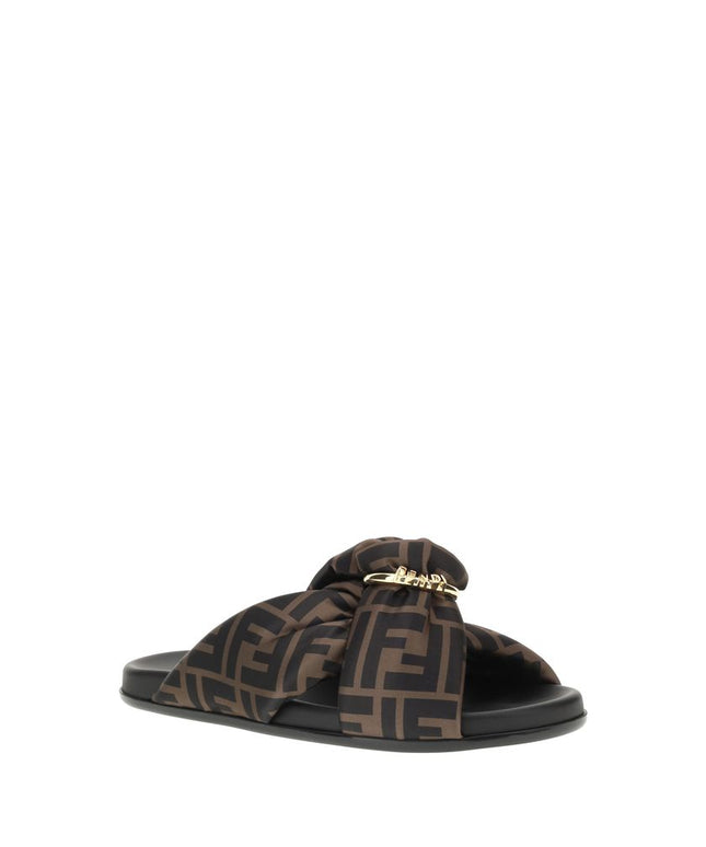 Fendi Satin Slide Sandals