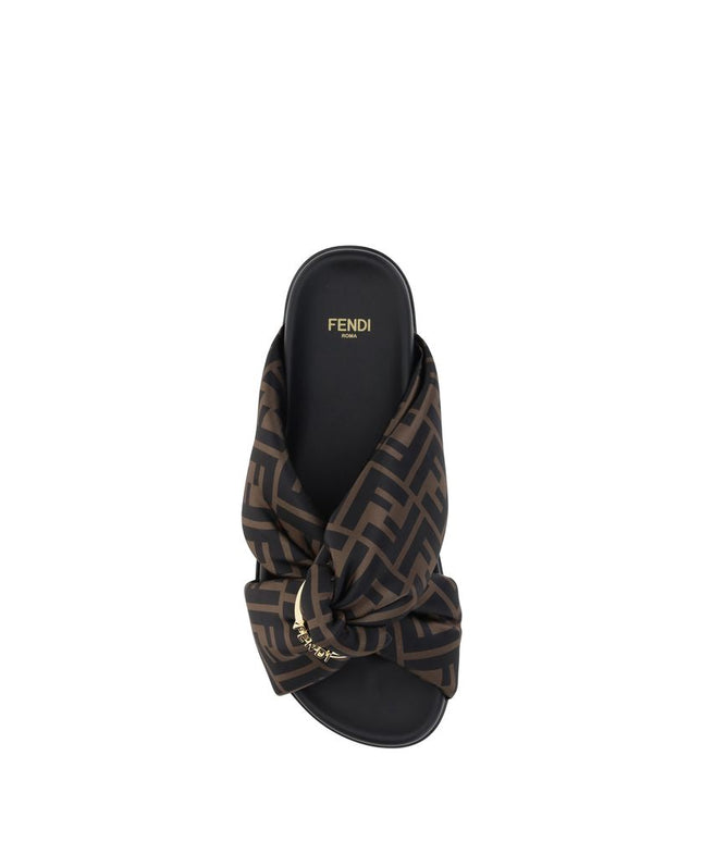 Fendi Satin Slide Sandals