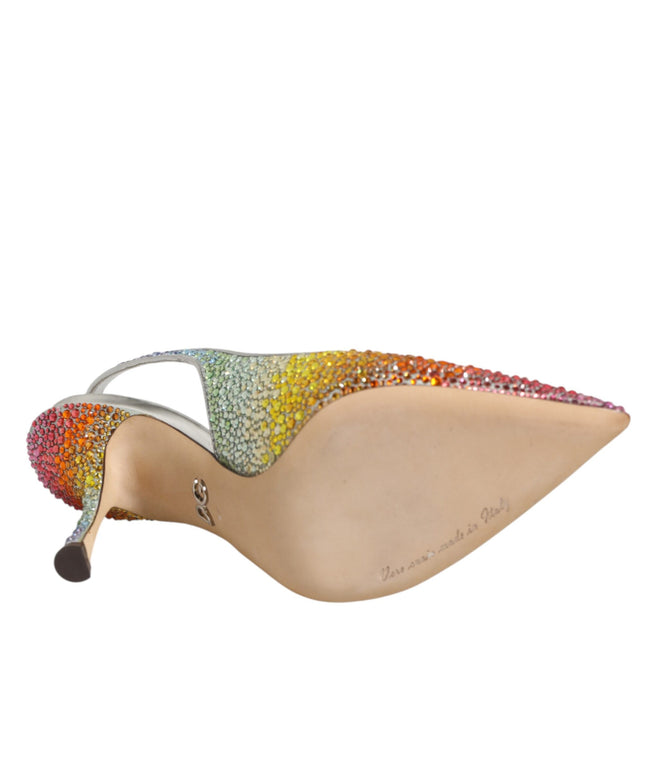 Dolce & Gabbana Multicolor Sequin Slingback Pumps Shoes