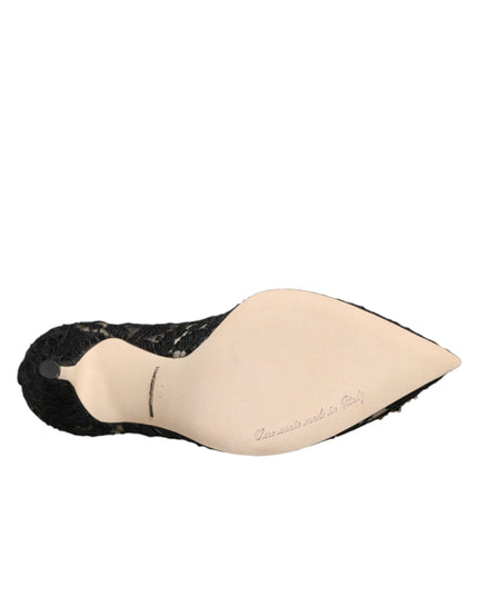 Dolce & Gabbana Black Taormina Lace DEVOTION Pumps Shoes