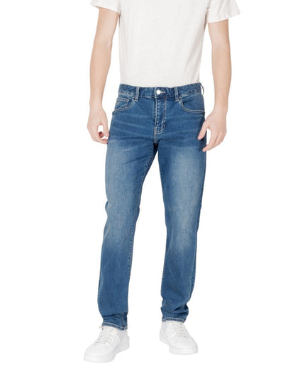 Armani Exchange Blue Cotton Skinny Jean