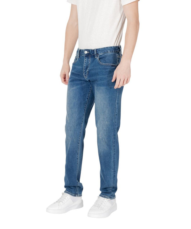 Armani Exchange Blue Cotton Skinny Jean