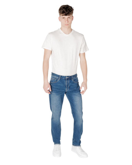 Armani Exchange Blue Cotton Skinny Jean