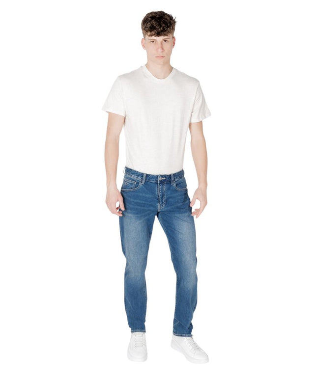 Armani Exchange Blue Cotton Skinny Jean