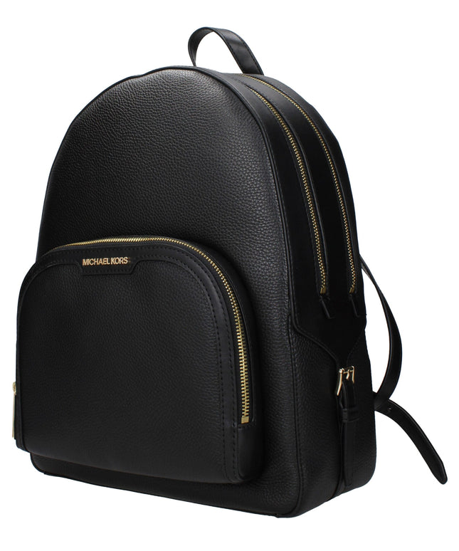 Michael Kors Black Leather Backpacks