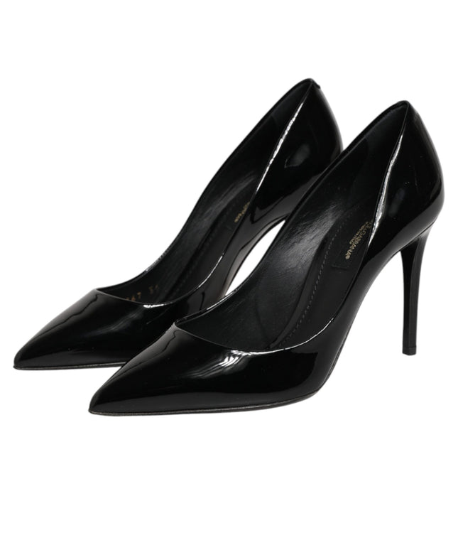 Dolce & Gabbana Black Leather Stiletto Heels Pumps Shoes