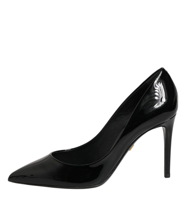 Dolce & Gabbana Black Leather Stiletto Heels Pumps Shoes