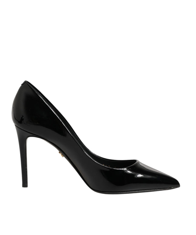 Dolce & Gabbana Black Leather Stiletto Heels Pumps Shoes