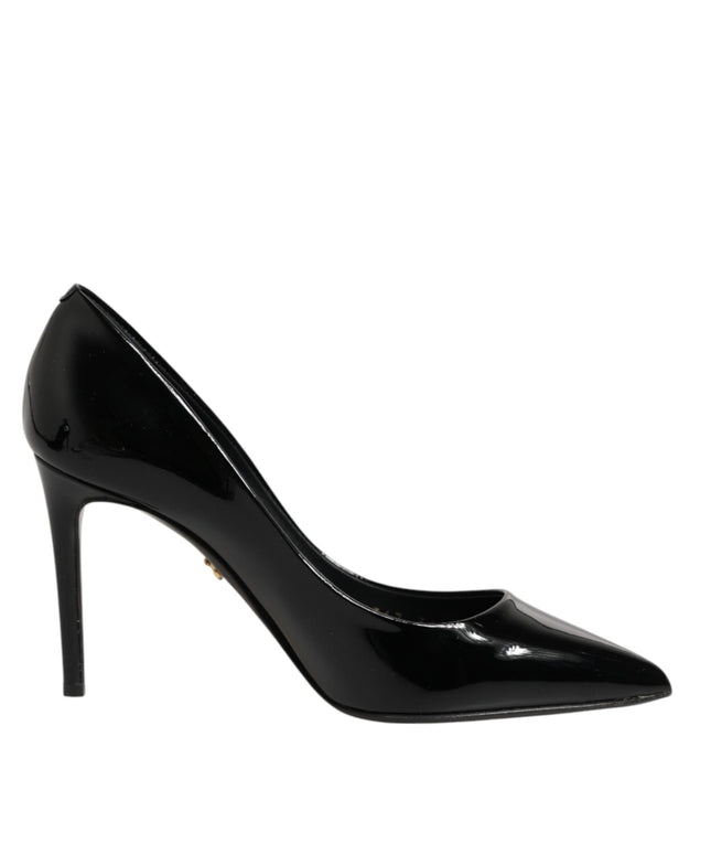 Dolce & Gabbana Black Leather Stiletto Heels Pumps Shoes