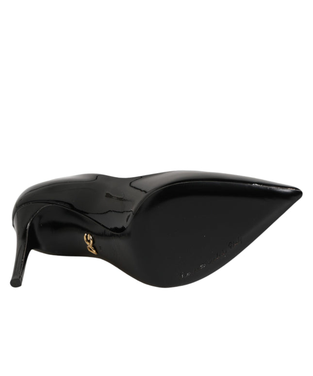 Dolce & Gabbana Black Leather Stiletto Heels Pumps Shoes