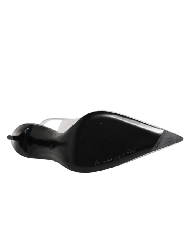 Dolce & Gabbana Black Leather Clear PVC Slingback Pumps Shoes