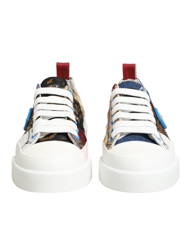 Dolce & Gabbana Multicolor Patchwork Low Top Sneakers Shoes