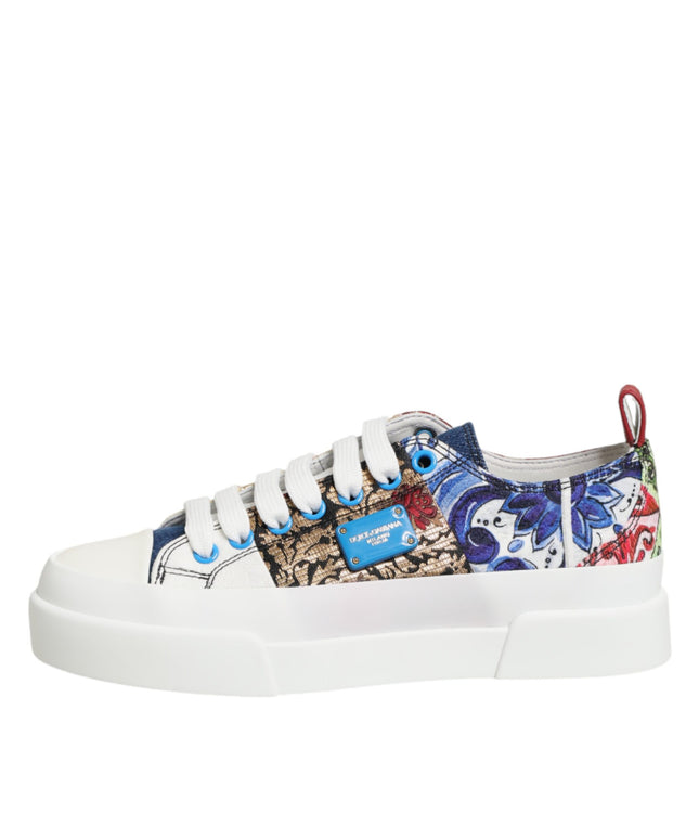 Dolce & Gabbana Multicolor Patchwork Low Top Sneakers Shoes