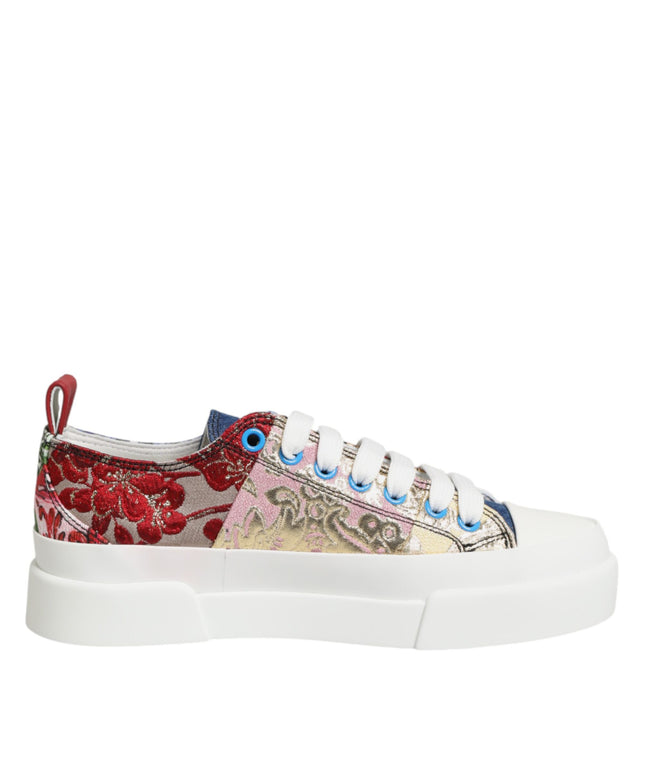 Dolce & Gabbana Multicolor Patchwork Low Top Sneakers Shoes
